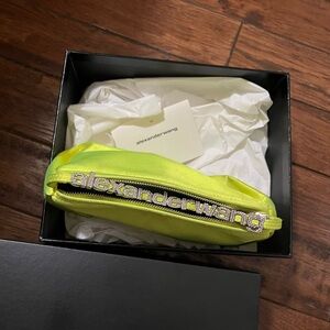 Alexander Wang Bright Yellow Satin Pouch